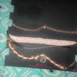 Rose Gold and Pink Layered Choker Set